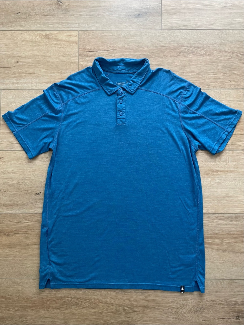 Smartwool Teal Short-Sleeve Polo, Men XL